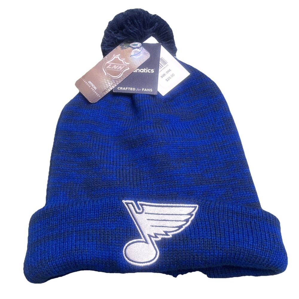 NHL St. Louis Blues Winter Cuffed Knit Beanie Hat with Pom Fanatics Authentic
